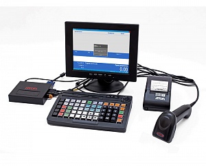 POS-комплект 12" HUB-19 черный 54ФЗ, АТОЛ 11Ф без ФН, Сканер ШХ, Linux, Frontol xPOS