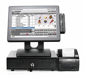 POS-система АТОЛ Официант ЕГАИС 15" черная, FPrint-22ПТК без ФН + Frontol Ресторан ЕГАИС