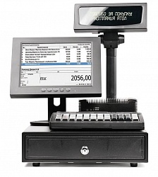 POS-система АТОЛ Супермаркет 10" черная 54ФЗ, АТОЛ FPrint-22ПТК + Frontol Торговля 54ФЗ